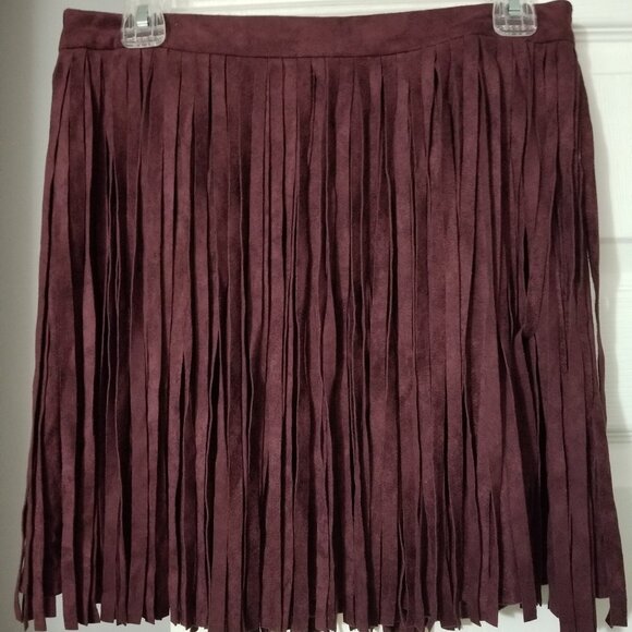 BB DAKOTA Plumb Suede Fringe Skirt - Picture 2 of 5